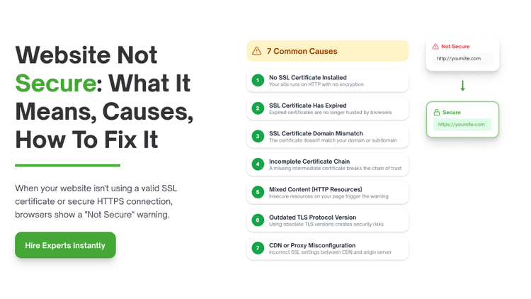Website Not Secure: What It Means, Causes, How to Fix It