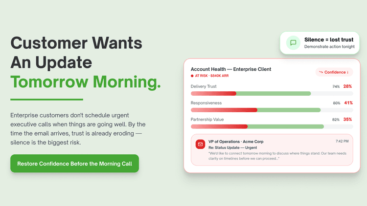 The Enterprise Customer Wants An Update By Tomorrow Morning